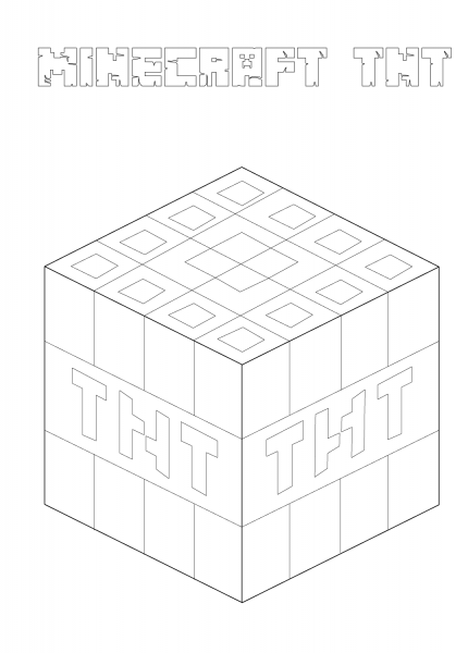 Minecraft TNT coloring page image
