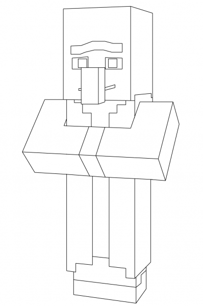Minecraft Villager coloring page image