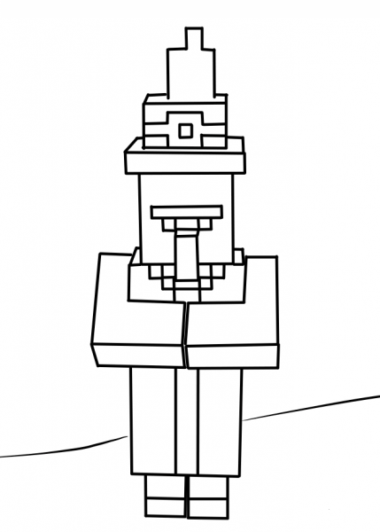 Minecraft Witch coloring page image