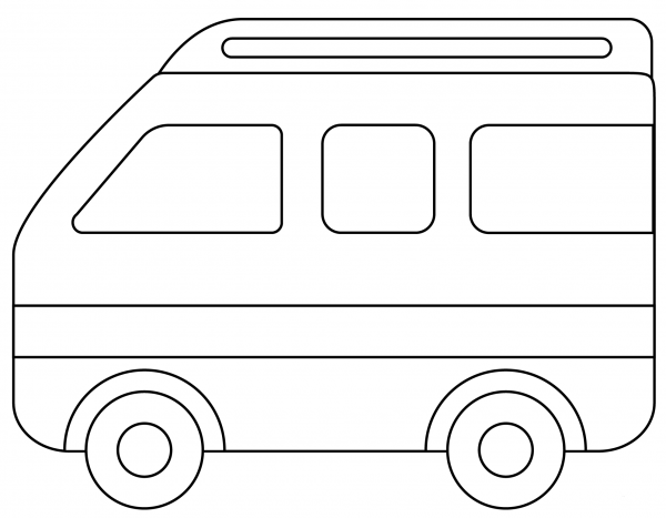 Mini Bus Emoji coloring page image