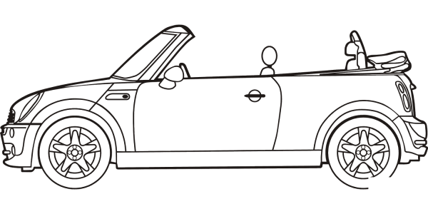 Mini Cooper Convertible coloring page image