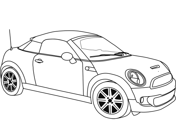 Mini Cooper Coupe coloring page image