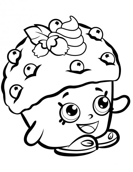 Mini Muffin Shopkin coloring page image