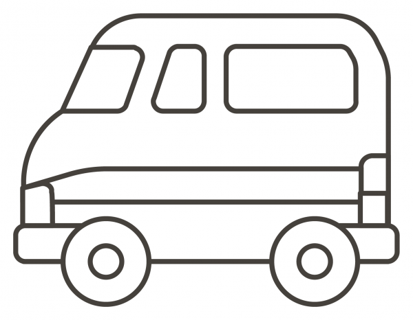 Minibus coloring page image