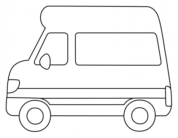 Minibus Emoji coloring page image