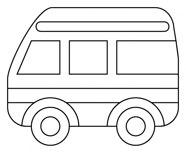Minibus Emoji coloring page image