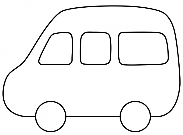 Minibus Emoji coloring page image