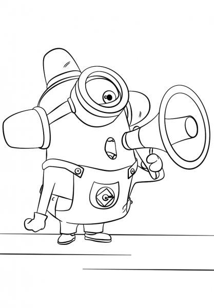 Minion Carl coloring page image
