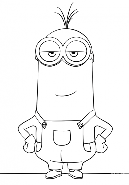 Minion Kevin coloring page image