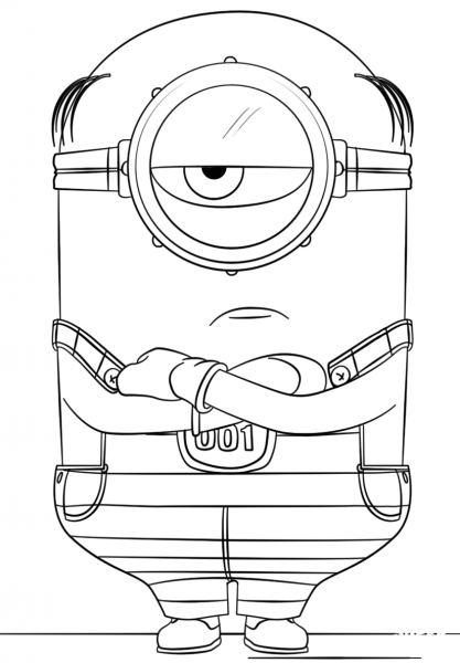 Minion Mel from Despicable Me 3  coloring page image