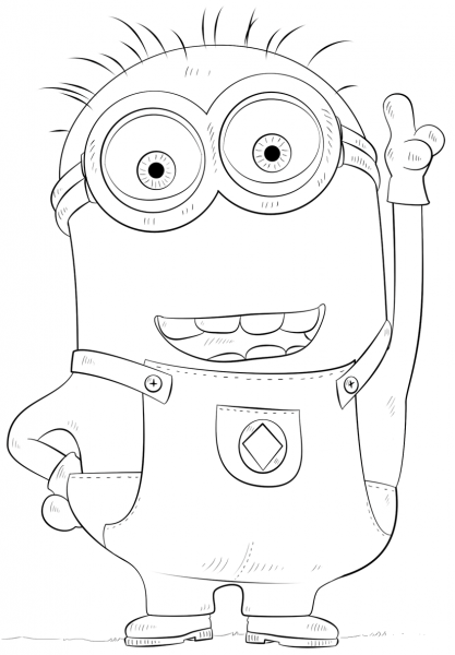 Minion Phil coloring page image
