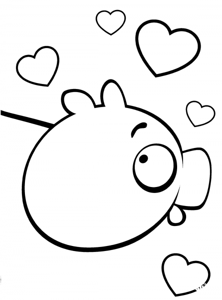 Minion Pig in Love coloring page image