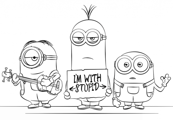 Minions from Despicable Me 3 coloring page image