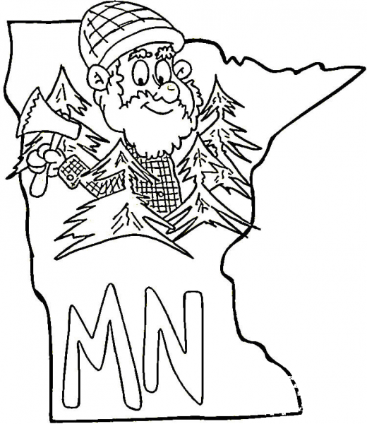 Minnesota Map  coloring page image
