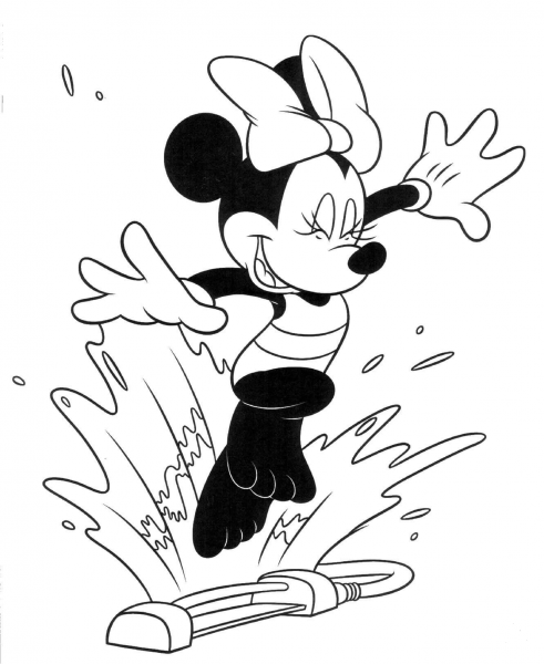 Minnie In The Water  coloring page image