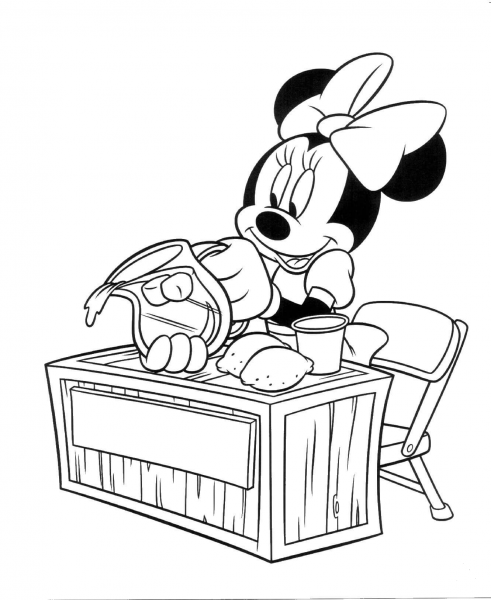 Minnie Is Making Lemon Syrop  coloring page image