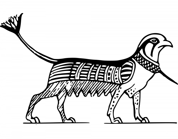 Minoan Griffin coloring page image