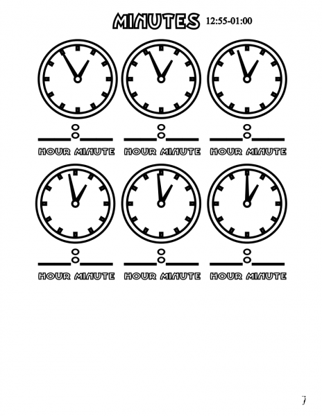 Minutes 12:55-13:00 coloring page image