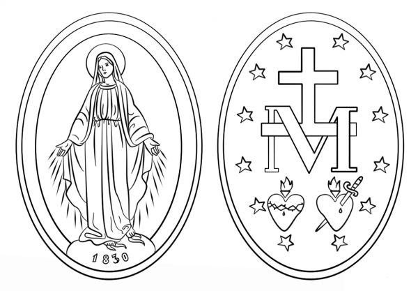Miraculous Medal coloring page image
