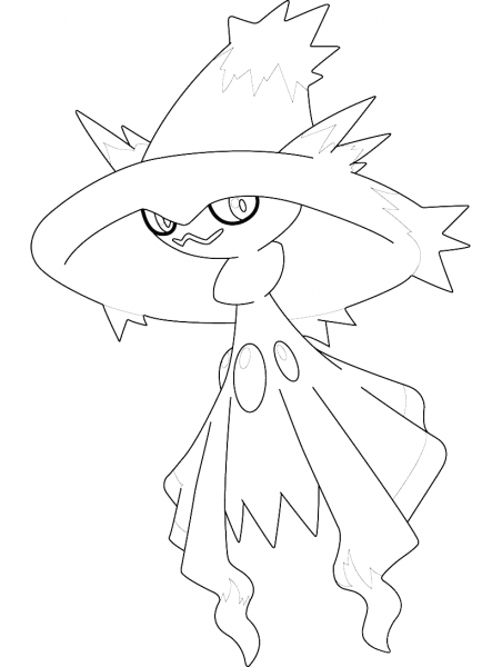 Mismagius Pokemon coloring page image