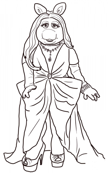 Miss Piggy coloring page image