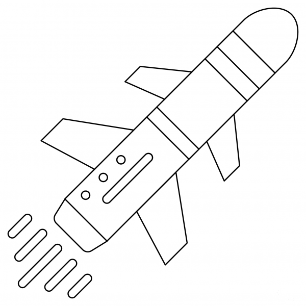 Missile coloring page image