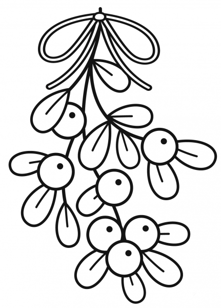 Mistletoe coloring page image