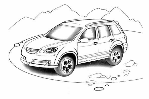 Mitsubishi ASX coloring page image