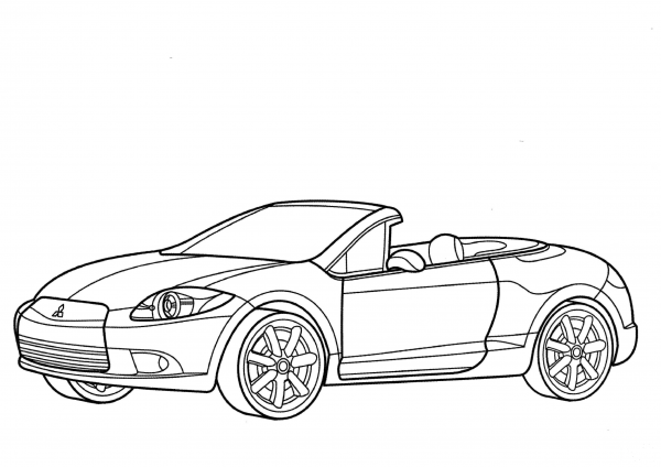 Mitsubishi Eclipse Spyder GT coloring page image