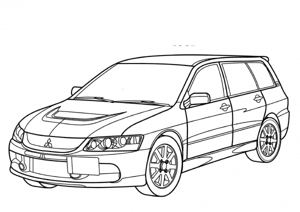 Mitsubishi Lancer Evolution Wagon GT coloring page image