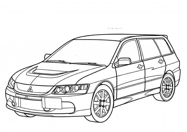 Mitsubishi Lancer Evolution Wagon GT coloring page - ColouringPages