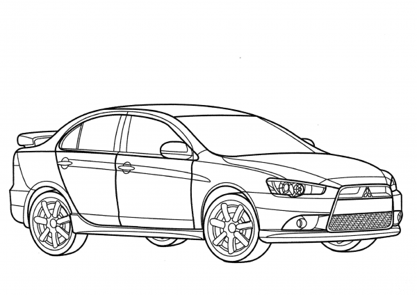 Mitsubishi Lancer Ralliart  coloring page image