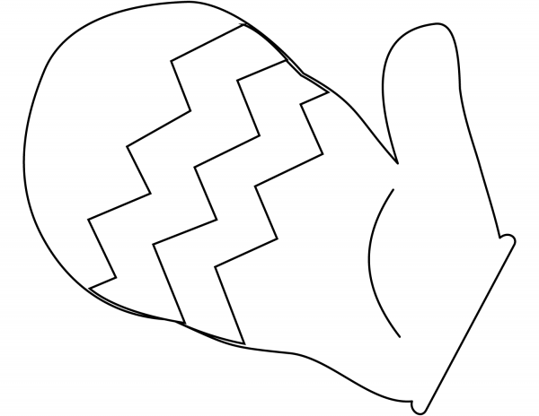 Mitten coloring page image