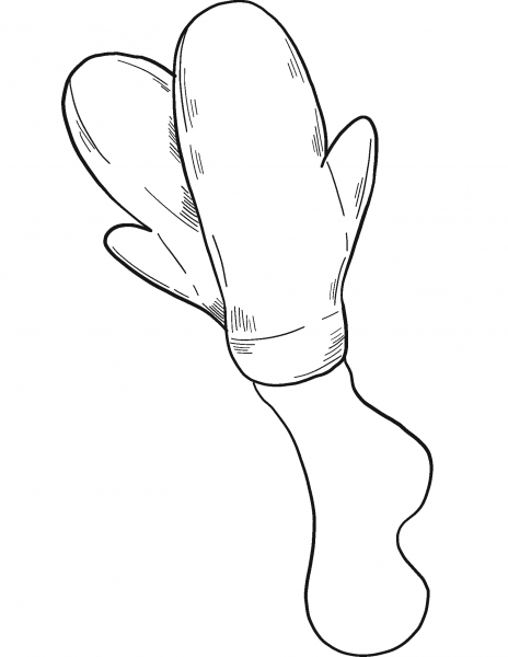 Mittens coloring page image