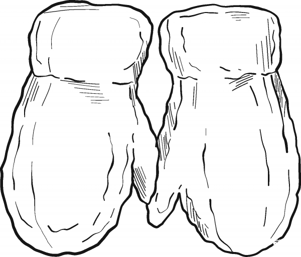 Mittens coloring page image