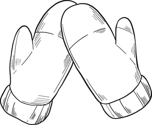 Mittens coloring page image
