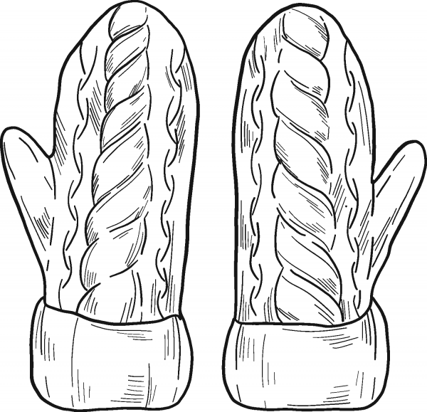 Mittens coloring page image