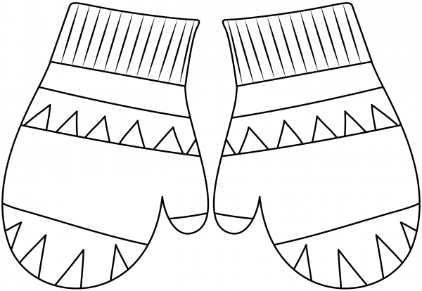 Mittens coloring page image