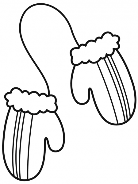 Mittens coloring page image