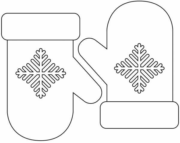 Mittens coloring page image