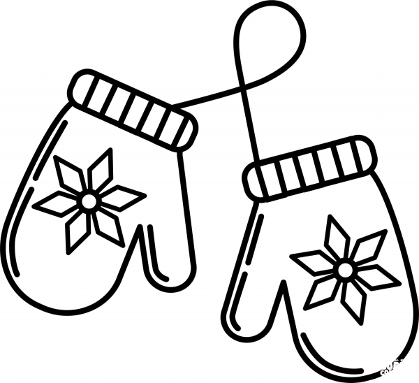 Mittens coloring page image