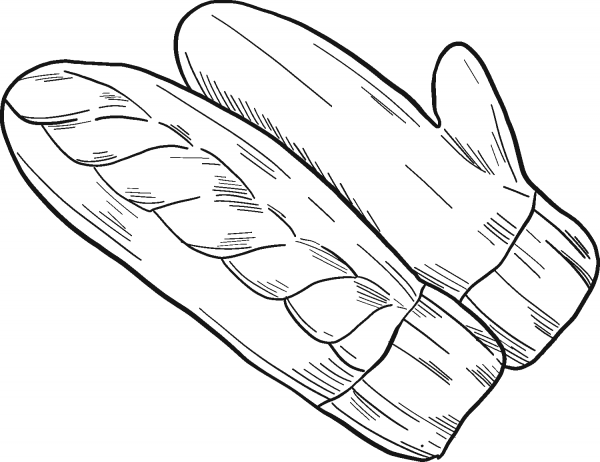Mittens coloring page image