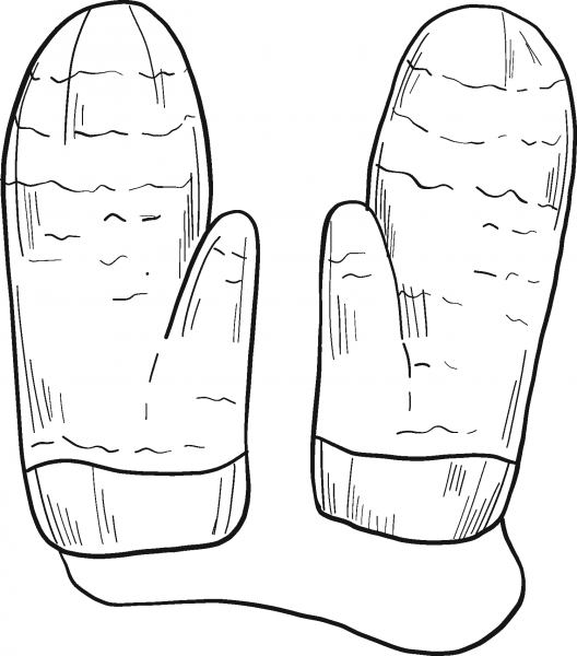 Mittens coloring page image