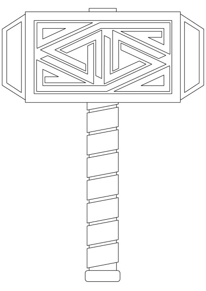 MjÃ¶lnir, the Hammer of Thor coloring page image