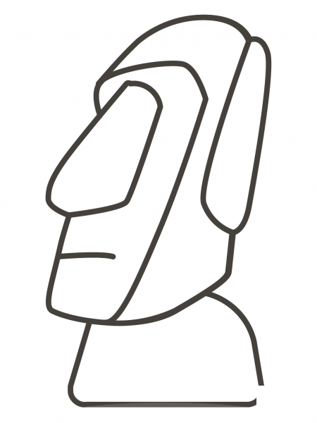 Moai coloring page image