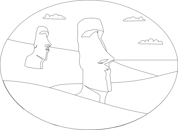 Moai coloring page image