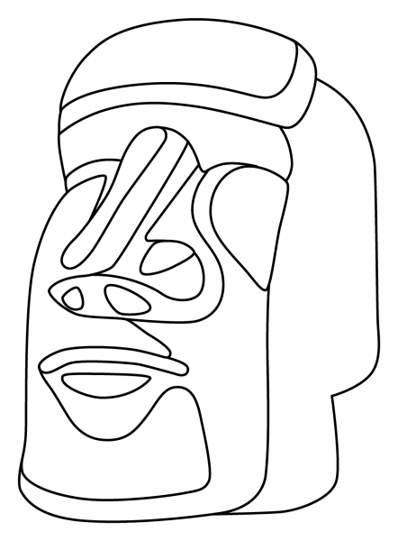 Moai Emoji coloring page image
