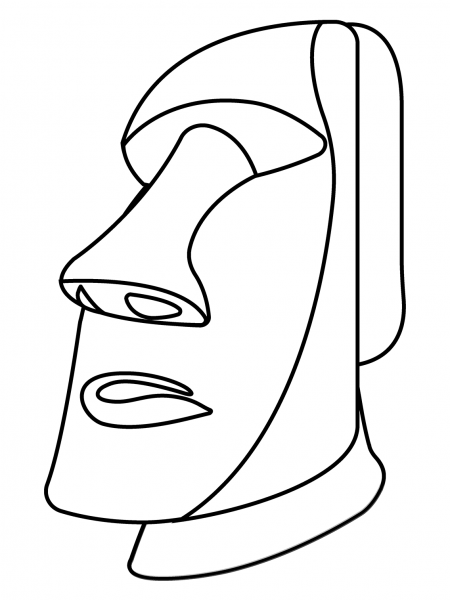 Moai Emoji coloring page image