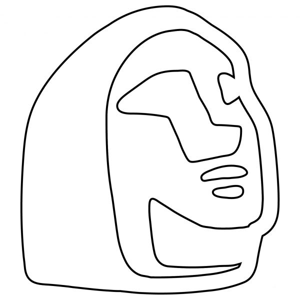 Moai Emoji coloring page image