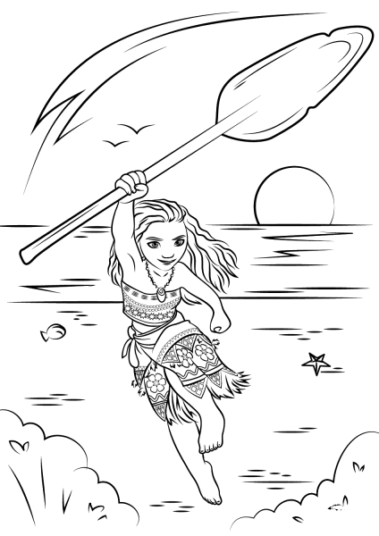 Moana coloring page image